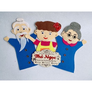 3 Rối bàn tay bằng nỉ- Đồ dùng mầm non bằng nỉ- Nhân vật câu truyện bằng vải nỉ