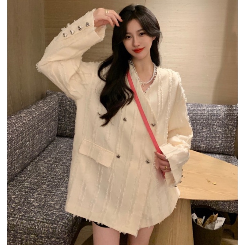 Áo Khoác Nữ Dài Tay Cổ Bẻ Thời Trang Hàn