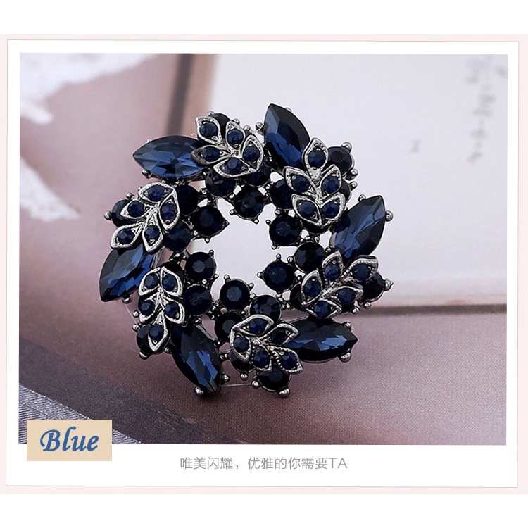 Ghim Cài Áo Hình Bông Hoa Lớn Đính Đá Thời Trang