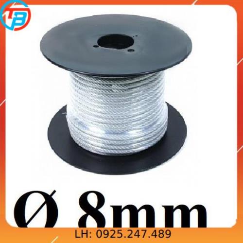 Dây cáp thép bọc nhựa Phi [ 8mm ] dài 1 mét – 1000 mét CÁP THÉP Thái Bình VinàN