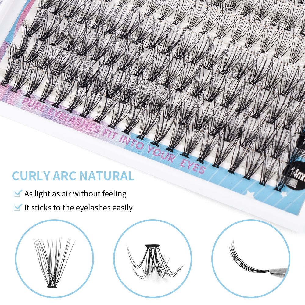 [Hàng mới về] Bộ lông mi giả MAGEFY 11-14mm màu đen 324 sợi tổng hợp kiểu dáng cong chữ c