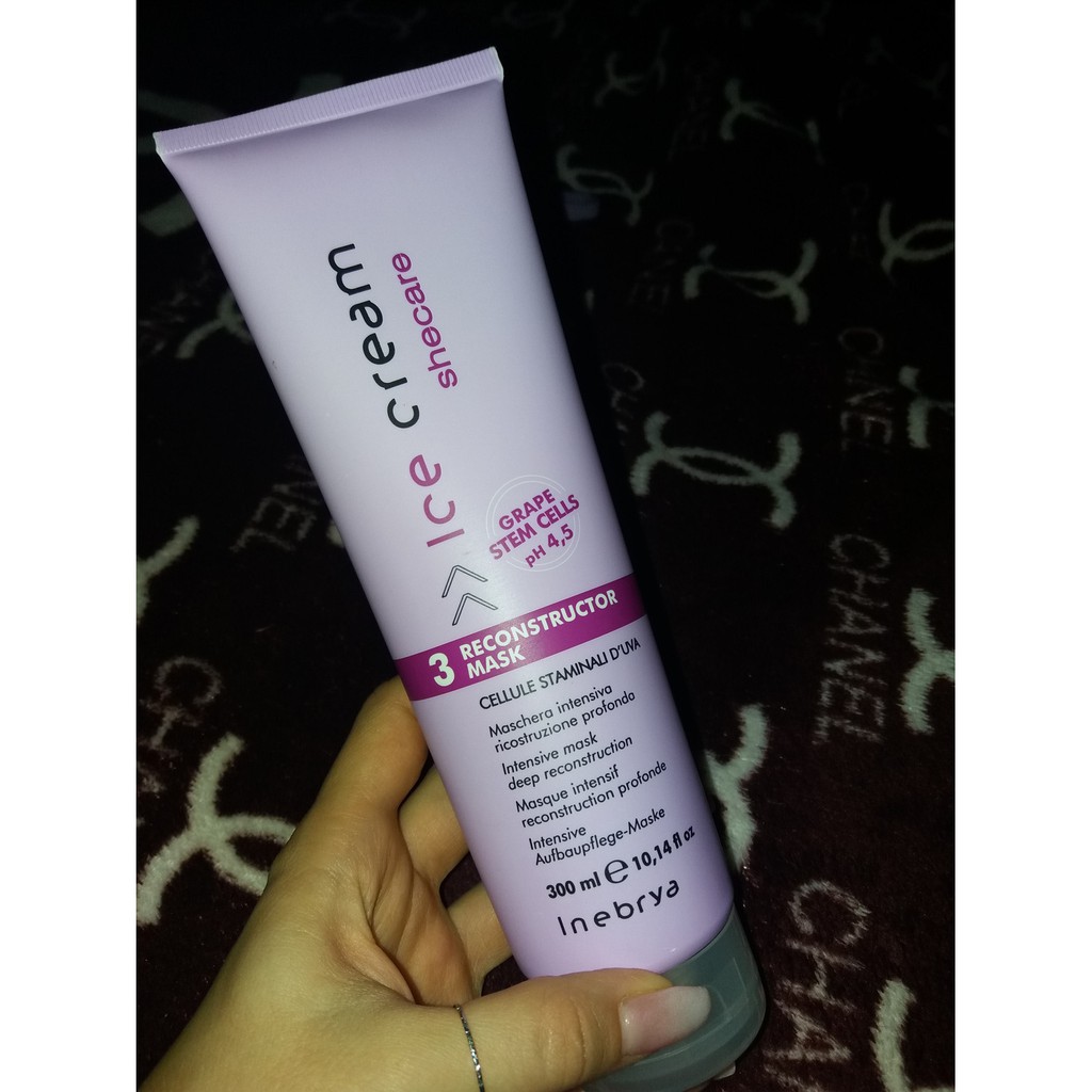 Dầu hấp tóc, mặt nạ dành cho tóc hỏng, yếu Inebrya Ice Cream Reconstructor Mask 300ml