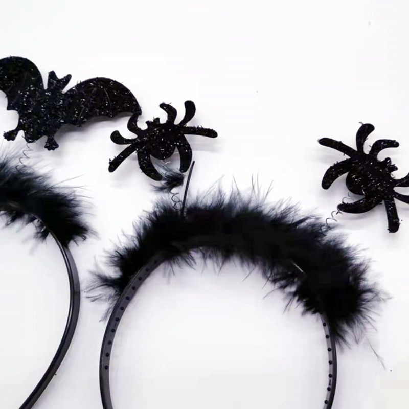Băng Đô Cài Tóc Hình Dơi / Nhện Màu Đen Hóa Trang Tiệc Halloween