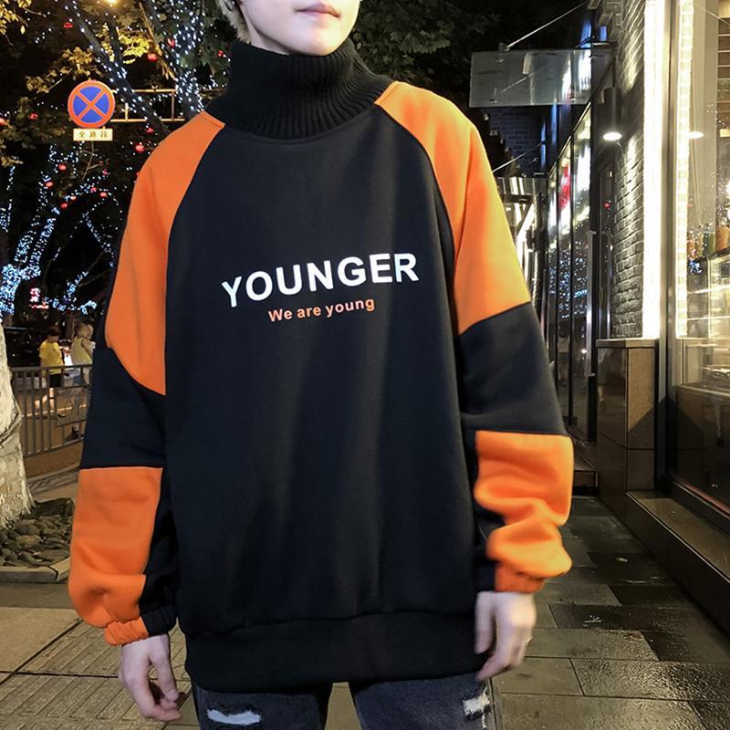 Áo Nỉ Cổ Lọ Phong Cách Hip Hop Hàn Quốc Thời Trang Thu Đông Cá Tính Cho Nam