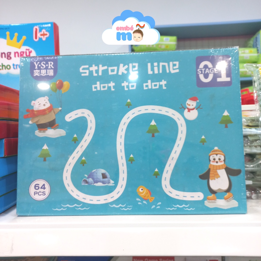 Sách Tập Viết Tô Vẽ Xóa Được Stroke Line Dot To Dot Stage 1 Phát Triển Tư Duy Cho Bé - Embé Mỡ