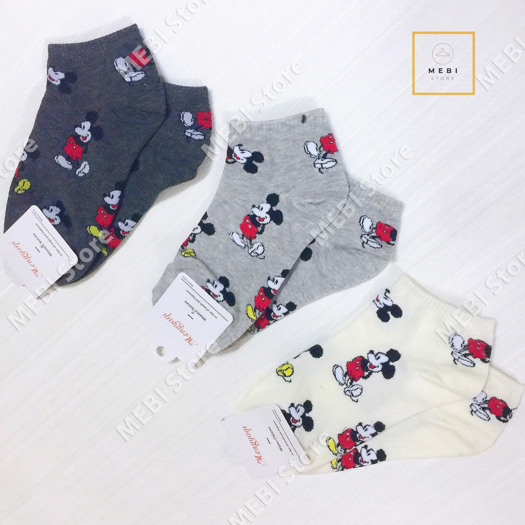 (Ảnh thật 100%) Tất nam, tất nữ - Tất vớ in hình Micky dễ thương, chất dày, mịn đẹp