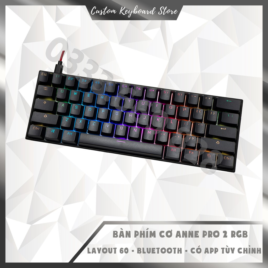 Bàn Phím Cơ 60% Anne Pro 2 - Led RGB 16.8tr Màu - Bluetooth 4.0 - App Tùy Chỉnh Cực Xịn | BigBuy360 - bigbuy360.vn