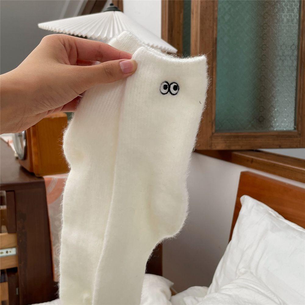 Đôi Vớ Dày Và Mỏng Bằng Vải Bông Họa Tiết Đôi Mắt Thời Trang Hàn Quốc