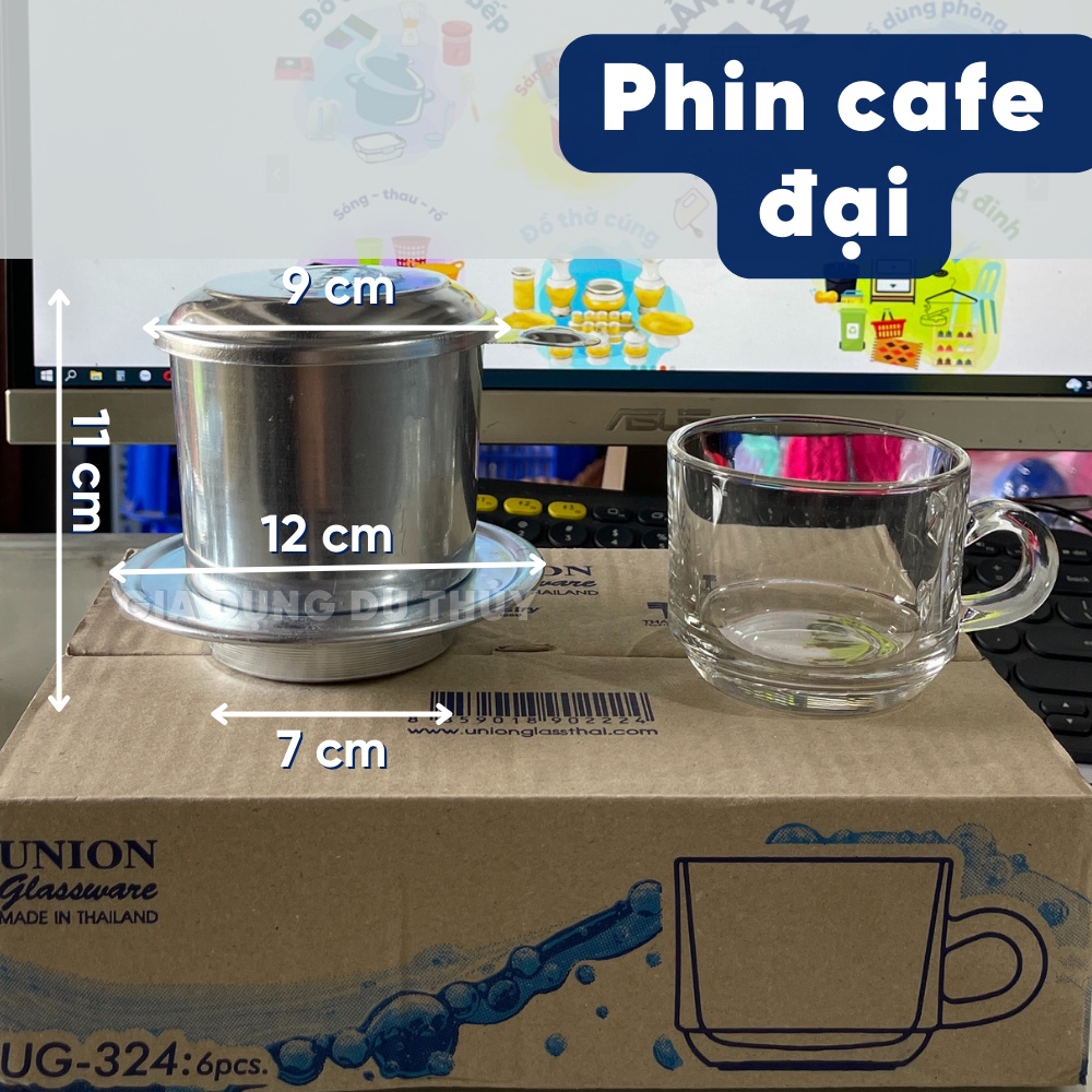 Phin cafe nhôm nhiều size phù hợp pha 1 ly cà phê hoặc pha nhiều ly cà phê dùng cho quán nước - PHIN CAFE NHÔM HT