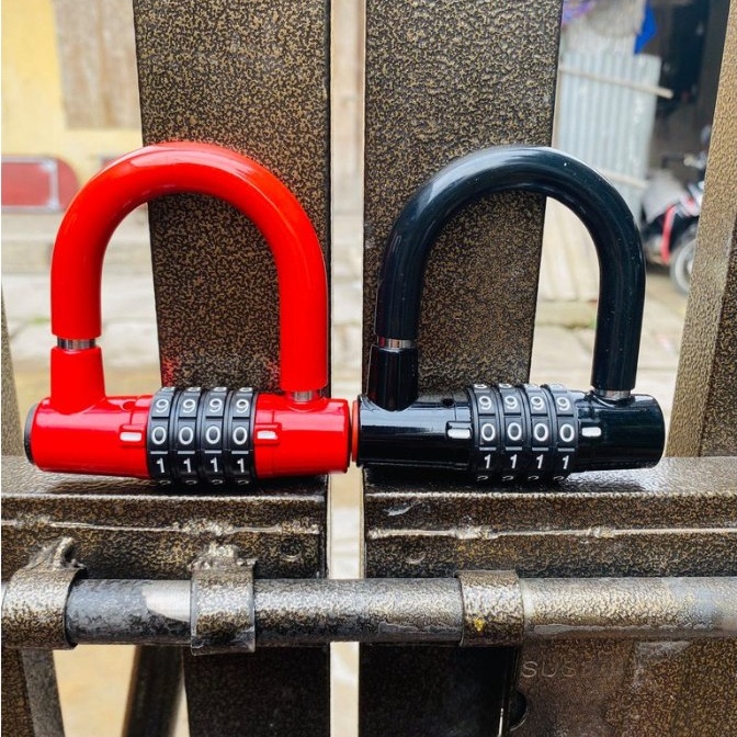 Ổ khoá số khoá chữ U chống trộm có thể thay đổi mật mã bảo vệ nhà cửa xe chất liệu hợp kim siêu chắc chắn siêu bền