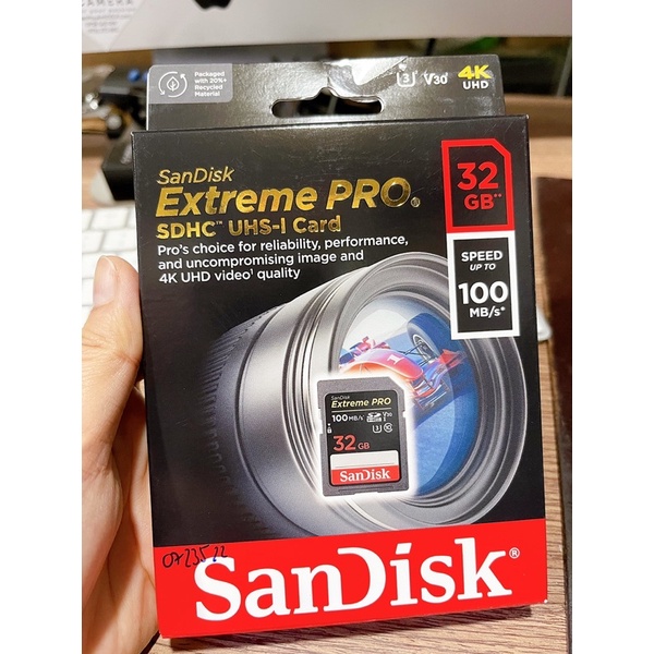 Thẻ nhớ SDXC SanDisk Extreme Pro U3 V30 32GB 100MB/s