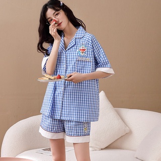 Bộ Đồ Ngủ Tay Ngắn In Hoạt Hình Kiểu Nhật Hàn Thời Trang Mùa Hè Cho Bé Gái