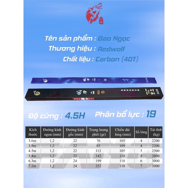 cần câu tay dài 7m2 tặng 1 ngọn phụ hàng chính hãng cần tải cá 1 đến 15kg