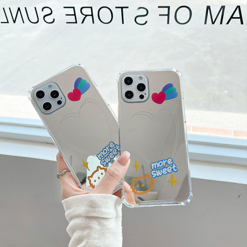 Ốp Lưng Tráng Gương Họa Tiết Mèo Dễ Thương Cho Iphone7 8 Plus X Xs Xr Xsmax 11 12 Pro Max