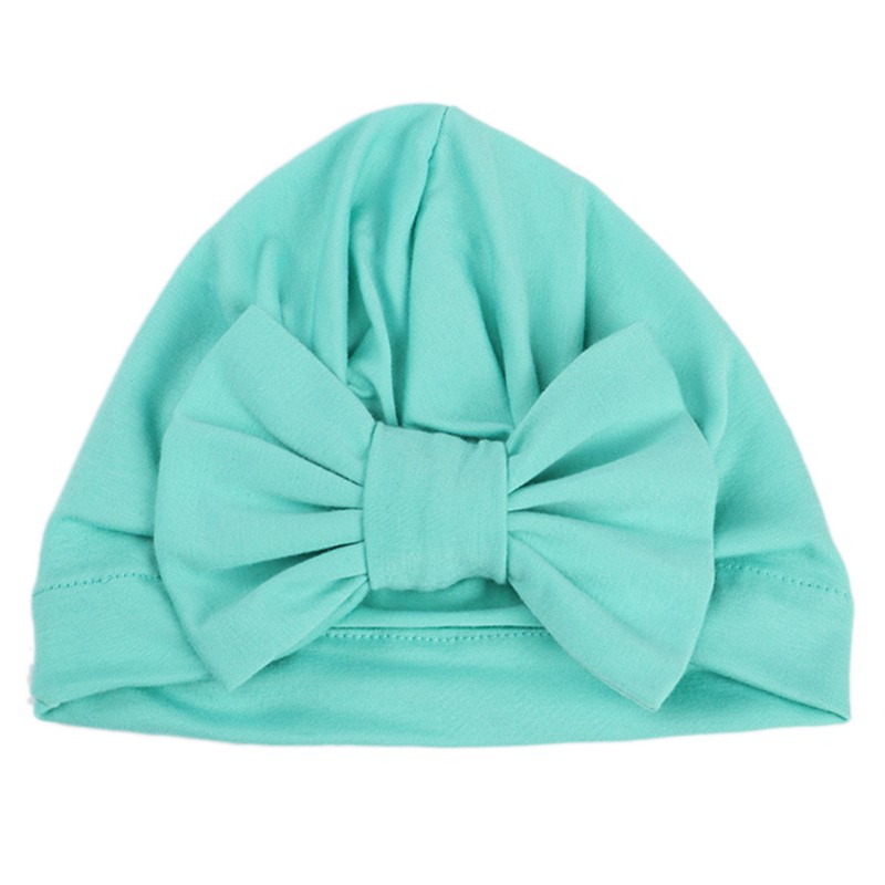 Mũ Turban Cotton Mềm Màu Trơn Đính Nơ Lớn Làm Đạo Cụ Chụp Ảnh Cho Bé Trai