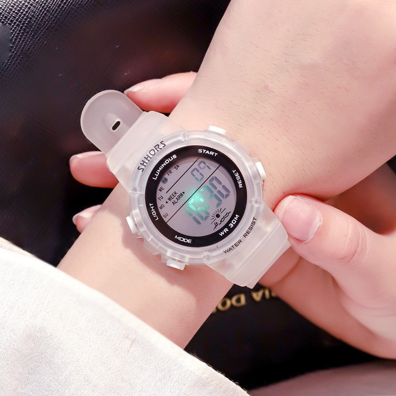 [Size nhỏ] Đồng hồ nữ thể thao Shhors hàng chính hãng dây cao su trong | BigBuy360 - bigbuy360.vn