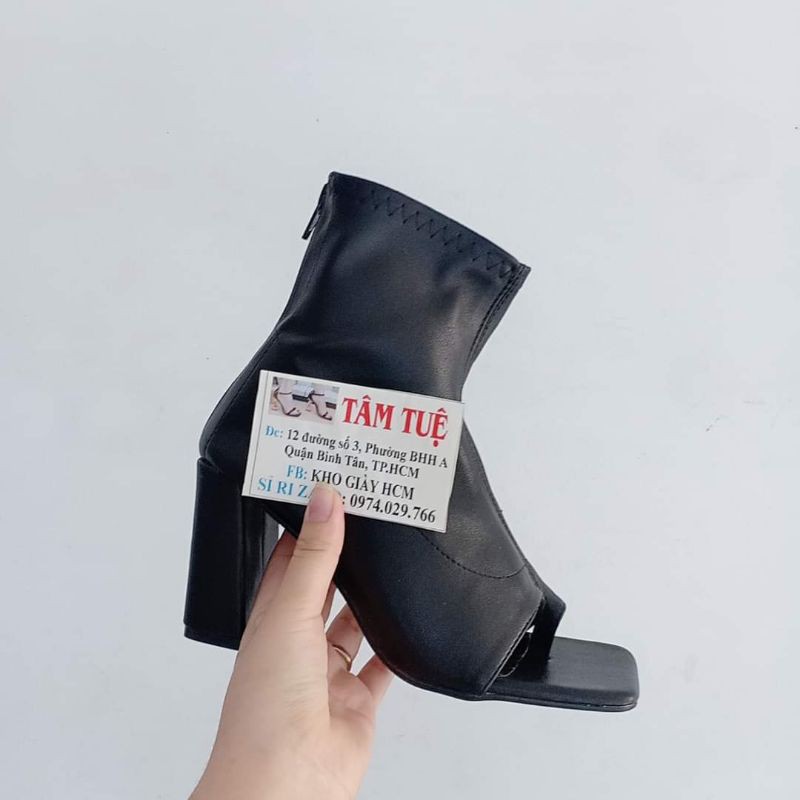 BOOT NỮ XỎ NGÓN GÓT VUÔNG 7P CỰC CHẤT HÀNG L1 ẢNH THẬT 1000% | BigBuy360 - bigbuy360.vn