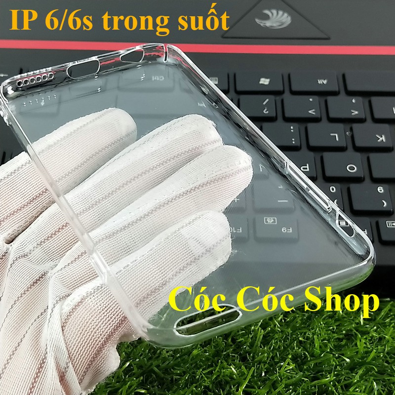 Ốp lưng IPhone 6/ 6S/6 plus/ 6S plus nhựa CỨNG TRONG SUỐT tặng Cáp lightning