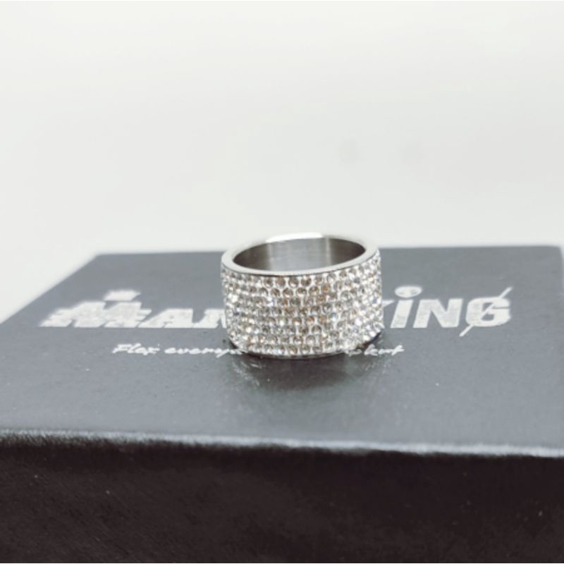 Nhẫn Đính đá  Titan Nam Nữ Cá Tính, Nhẫn Nam Nữ Thời Trang Đính Đá Mama King chất liệu titan Nhẫn Nam Đính Đá Đẹp