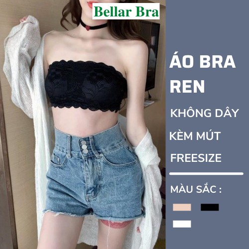 Áo Bra Nữ Không Dây - Áo Ngực Ren Hoa Cúp Cực Có Nấc Cài Sau - Bra Mặc Áo Hở Lưng Cực Xinh A088