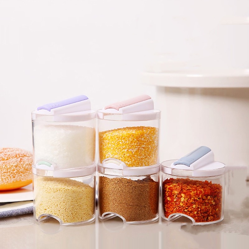 Bộ 5 Lọ Đựng Gia Vị WALFOS Bằng AS Trong Suốt Kích Thước 7X7.5CM