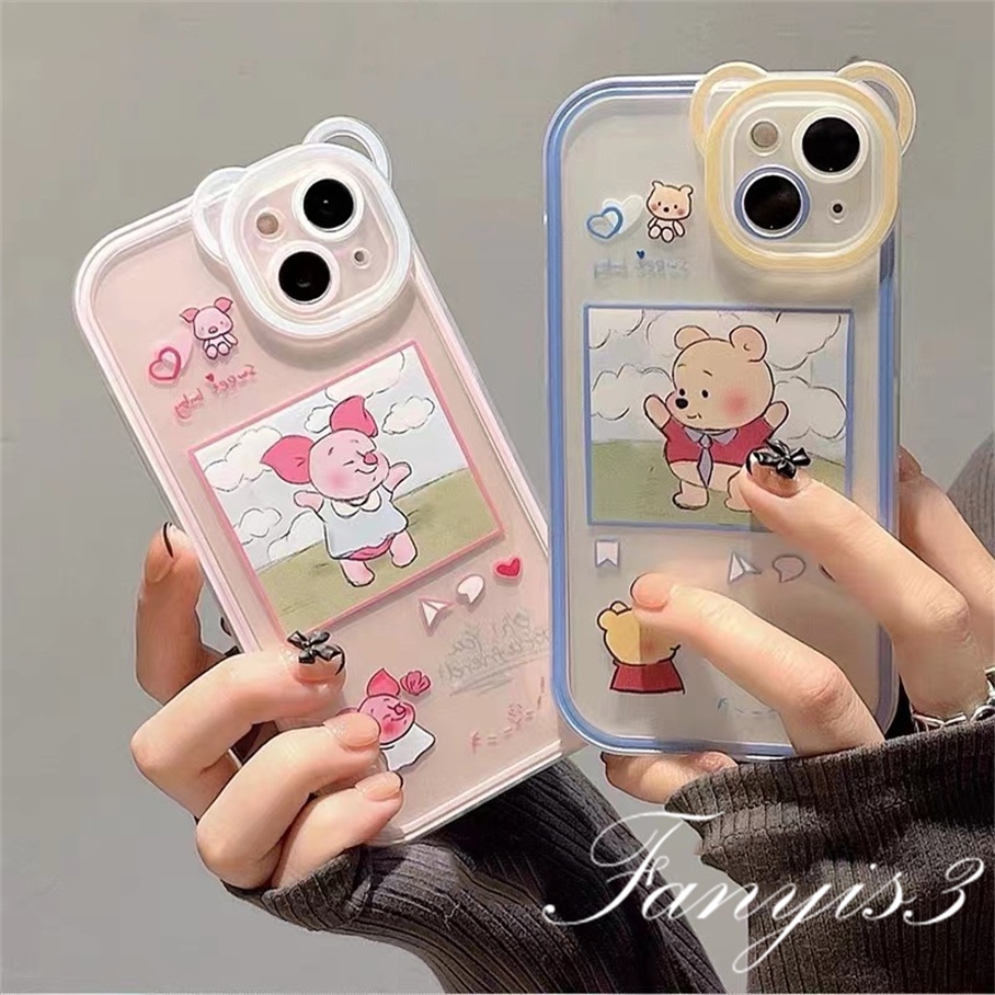 Ốp Điện Thoại Mềm Trong Suốt Họa Tiết Winnie the Pooh Cho iPhone 14 13 12 11 Pro Max X XR Xs Max 8 7 6 6s Plus SE 2020
