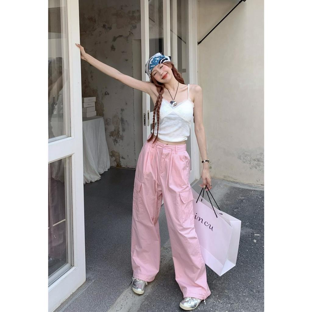 Quần Dài Dáng Rộng Phối Túi Thời Trang Mùa Hè Năng Động