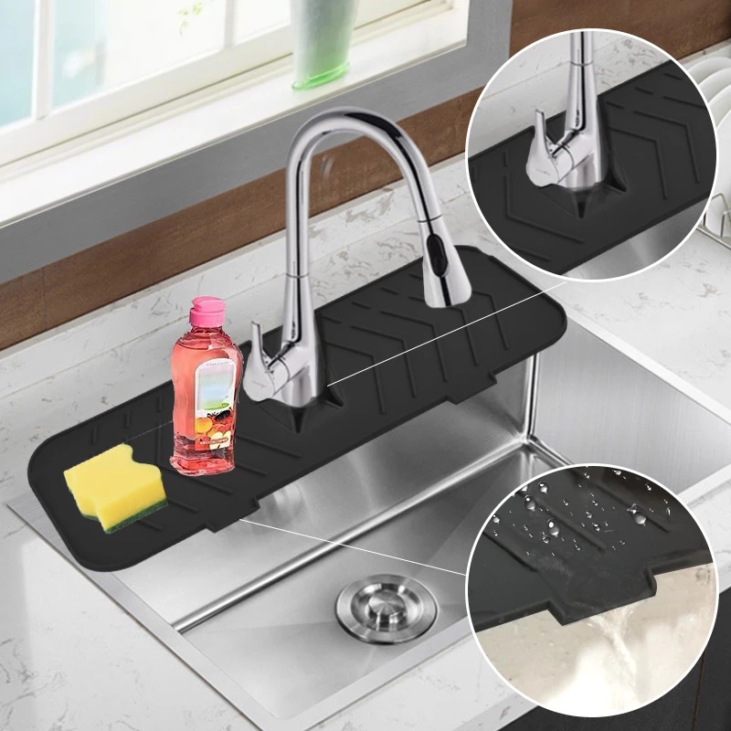 Thảm Silicone Lót Bồn Rửa Chén Thấm Hút Nước Nhanh Khô Tiện Dụng