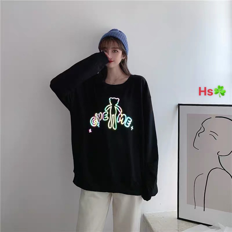 Áo sweater chữ "Give Me" ở sau lưng -Tặng kèm Gấu Bông-Sweater ulzzang nữ nỉ form rộng -HươngSu (PVN759) | BigBuy360 - bigbuy360.vn