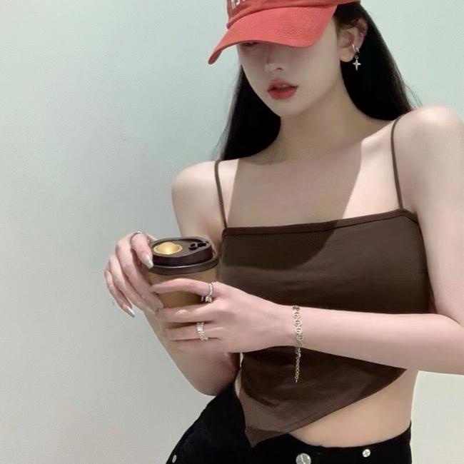 Áo 2 dây kiểu vạt chéo, áo 2 dậy vạt yếm có lót ngực kiểu dáng điệu đà cá tính chất vải cotton co giãn - Mia Shore M1332