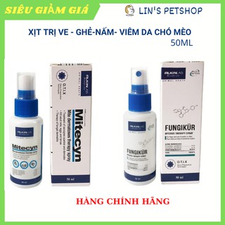[🛵FREESHIP + HOÀN XU☀️ ] Xịt Alkin Mitec.yn-Fung.ikur tr.ị viêm da, nấm cho chó mèo