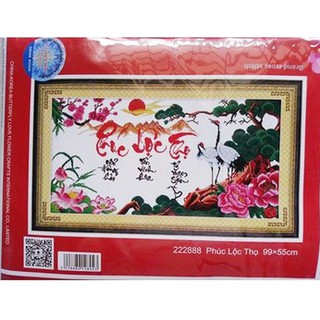 Tranh thêu chữ thập Phúc lọc thọ 222888 99*55cm