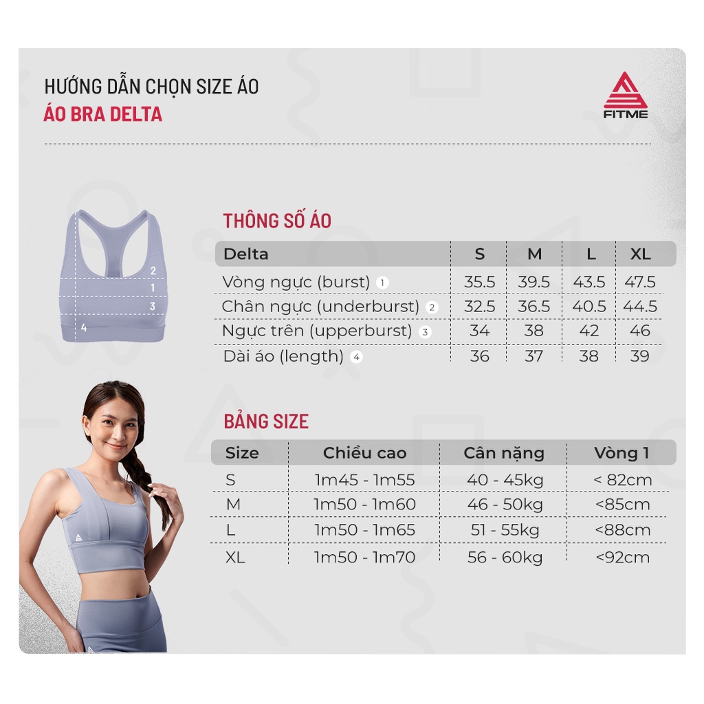 Set đồ tập yoga nữ Fitme áo bra tập gym Delta, quần legging dài form ôm thể thao co giãn thoải mái