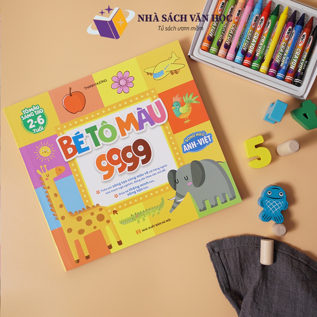 Sách - Bé Tô Màu 9999 Song Ngữ Anh Việt Cho Bé Thảo Sức Sáng Tạo Từ 2 - 6 Tuổi