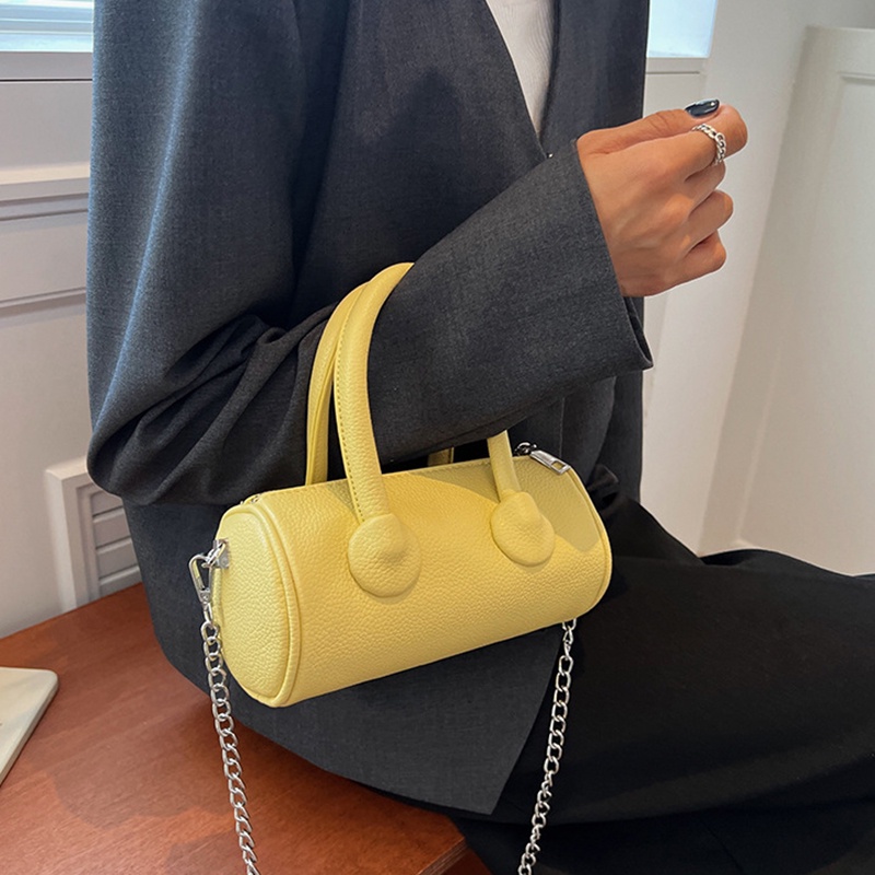 Túi Đeo Chéo Hình Trụ Màu Sắc Đơn Giản Phong Cách Hàn Quốc Thời Trang