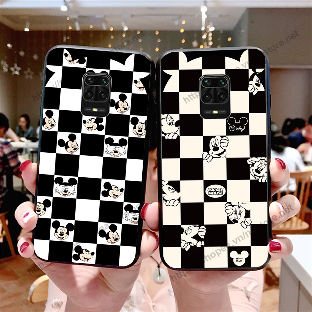 Ốp lưng Xiaomi Redmi Note 9 / Redmi Note 9s / Note 9 Pro trái tim họa tiết caro, mikey họa tiết beabrick kaws cute