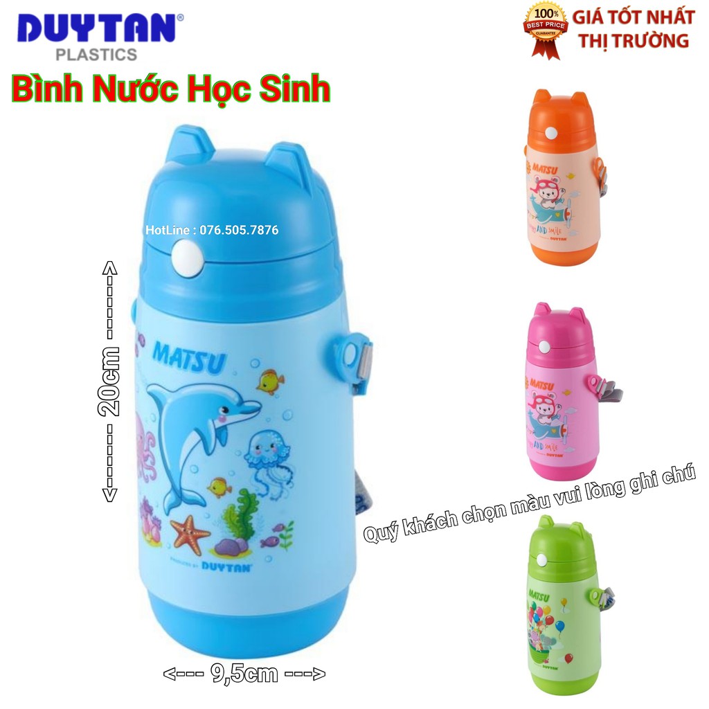 Bình Nước Học Sinh Matsu Duy Tân 400ml CÓ ỐNG HÚT