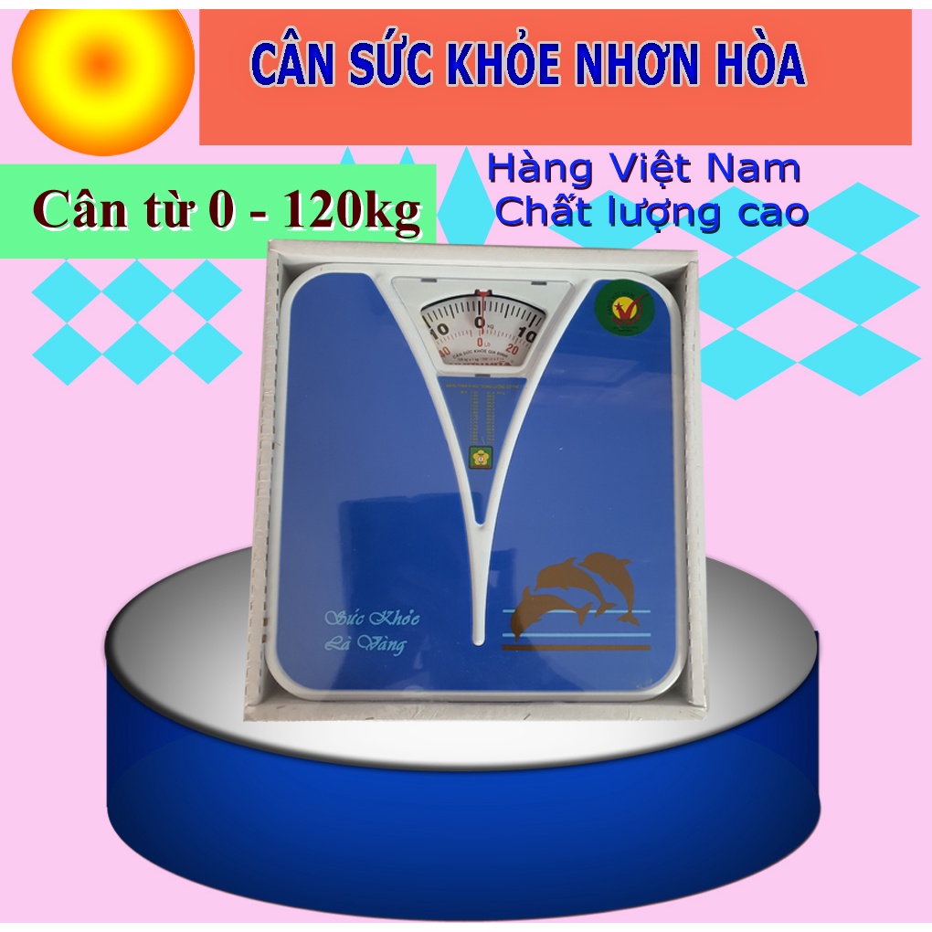 Cân Sức Khoẻ Nhơn Hoà 120kg  Có thể chọn màu, Tuy nhiên nếu không có màu khách chọn Shop sẽ giao màu gần giống