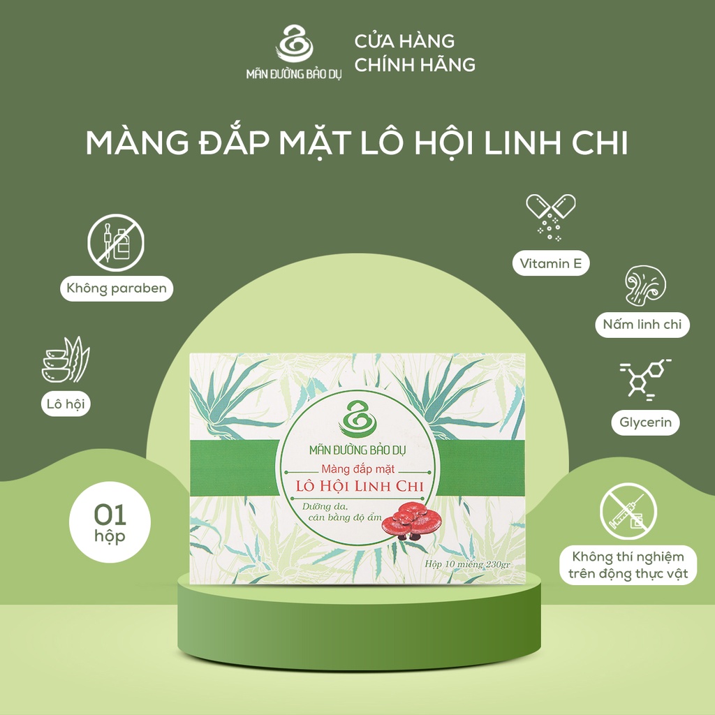 Mặt Nạ Dưỡng Trắng, Mờ Thâm, Cấp Ẩm Lô Hội Linh Chi, Mãn Đường Bảo Dụ Chính Hãng
