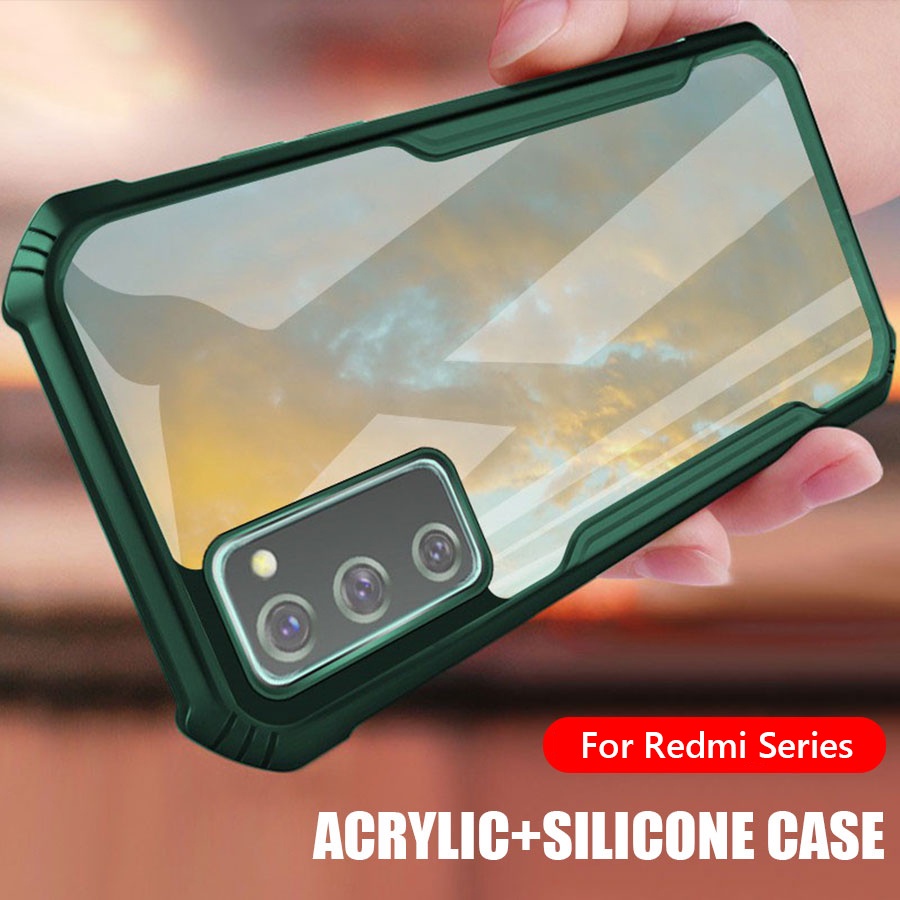 Ốp Điện Thoại Acrylic Trong Suốt Chống Sốc Cho Xiaomi Mi Redmi Note 11 11S Pro 5G 9 9A 9C 9T