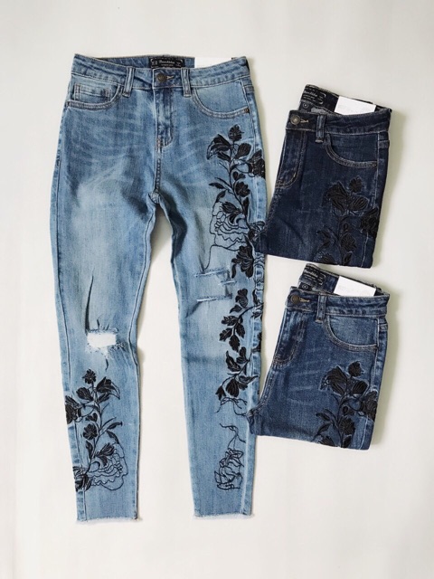 jeans thiêu hoa