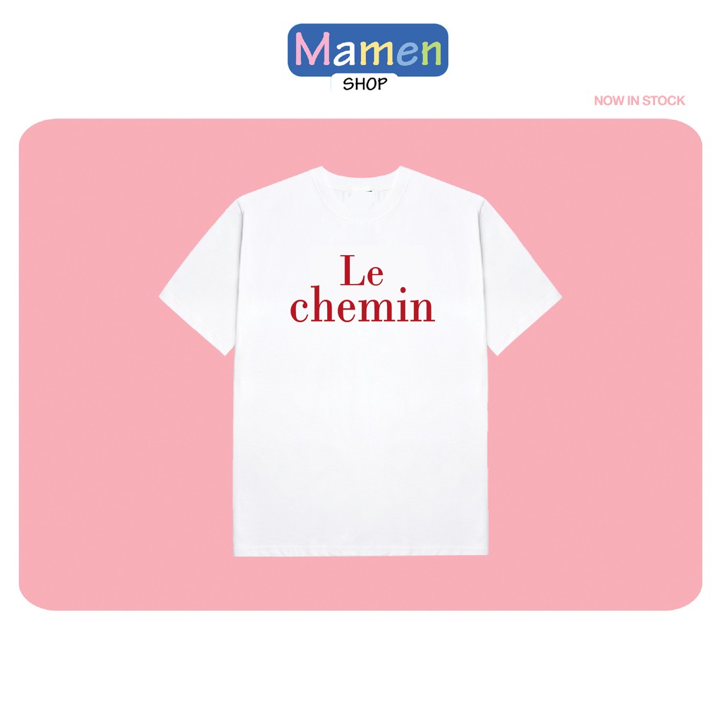 Áo thun đôi form rộng Le Chemin kiểu Mamen Shop MA040, áo phông đôi oversize Unisex, Áo đôi