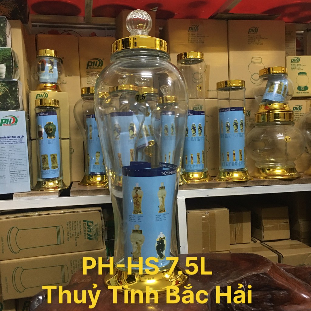 Bình Thủy Tinh Ngâm Rượu Hình Sâm HS 7.5L -Thủy Tinh Bắc Hải
