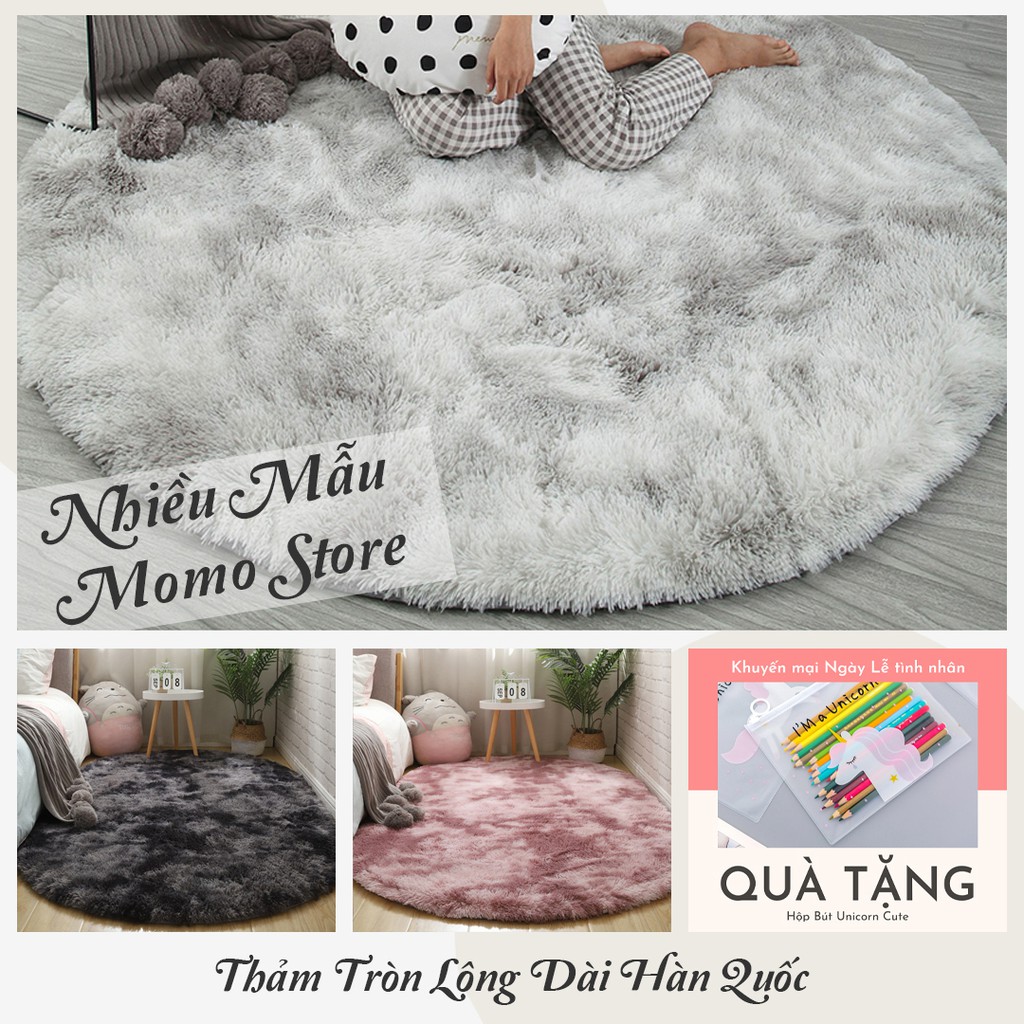 Thảm Tròn Lông Dài 4CM Trải Sàn Nhiều Màu Loại Tốt, Dày, Không Rụng Lông [NHẬP MÃ MOMOS VÀ FOLLOW ĐỂ ĐƯỢC GIẢM GÁ 20K]