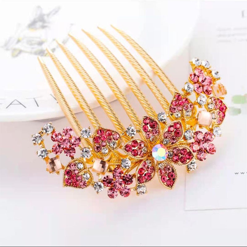 Lược cài tóc đính kim cương pha lê phong cách hàn quốc thanh lịch