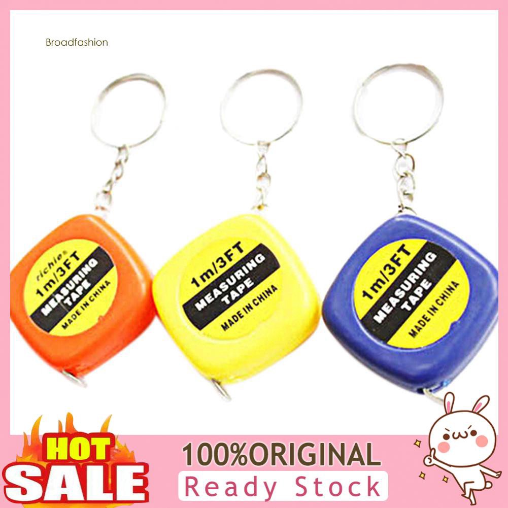 ✤YSKYL✤Mini Keychain Key Ring Easy Retractable Tape Measure Pull Ruler 1M/3FT Gift