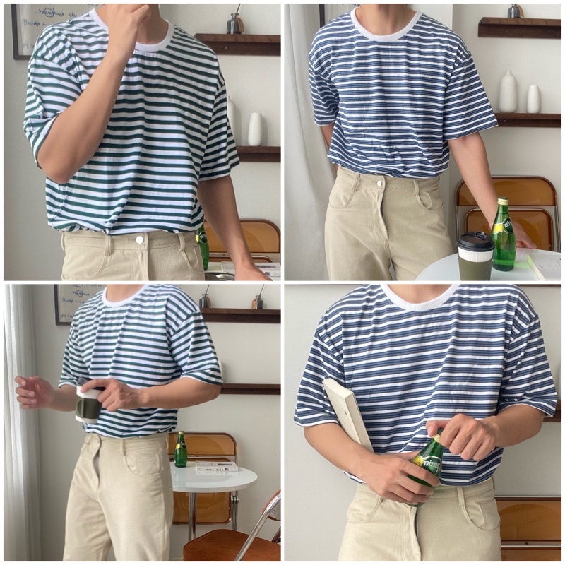 Áo thun nam kẻ ngang vải cotton - DAILY STRIPE TEE