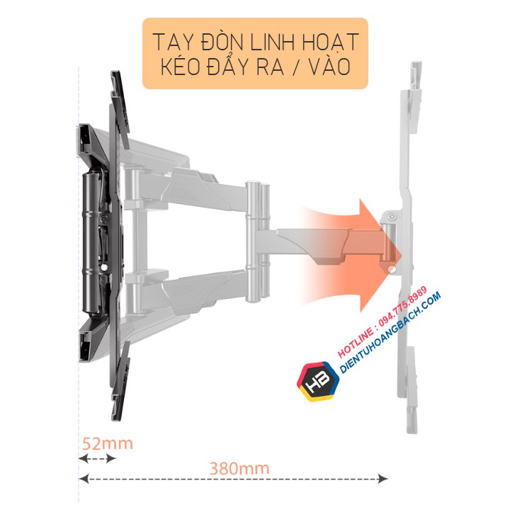 [Đầu Tiên Tại VN] Giá Treo Tivi NB P6 45 - 75 Inch - Chính Hãng NorthBayou - Xoay Đa Năng Linh Hoạt