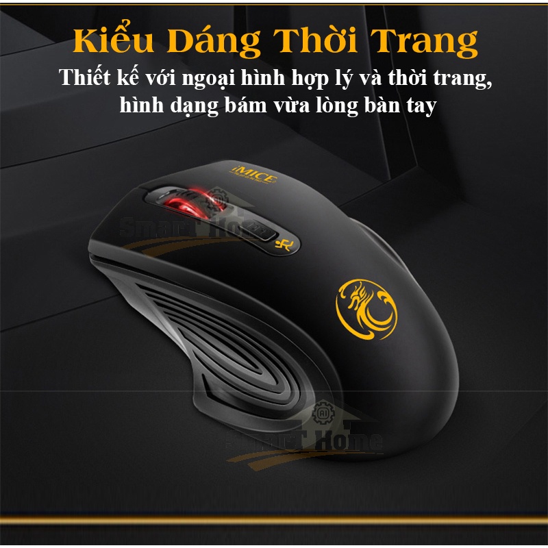 Chuột Không Dây Wireless Mouse IMICE G-1800 , Chuột Máy Tính Không Dây Chính Hãng Wireless 2.4Ghz 800/1200/1600 DPI