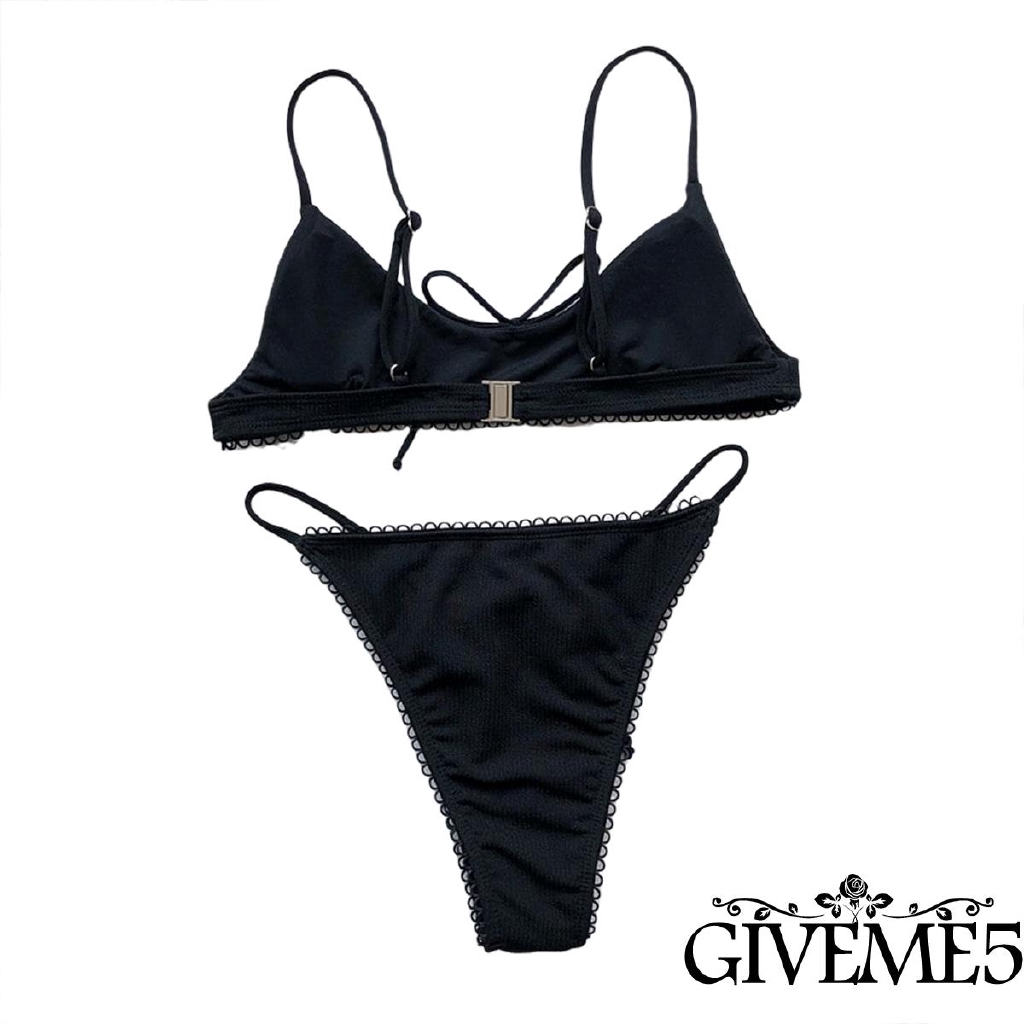 Bộ Bikini   Mảnh Lưng Cao Màu Trơn Quyến Rũ Cho Nữ | BigBuy360 - bigbuy360.vn